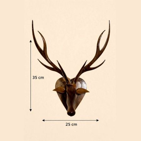 Handcrafted Wood Deer Head Wall Mount